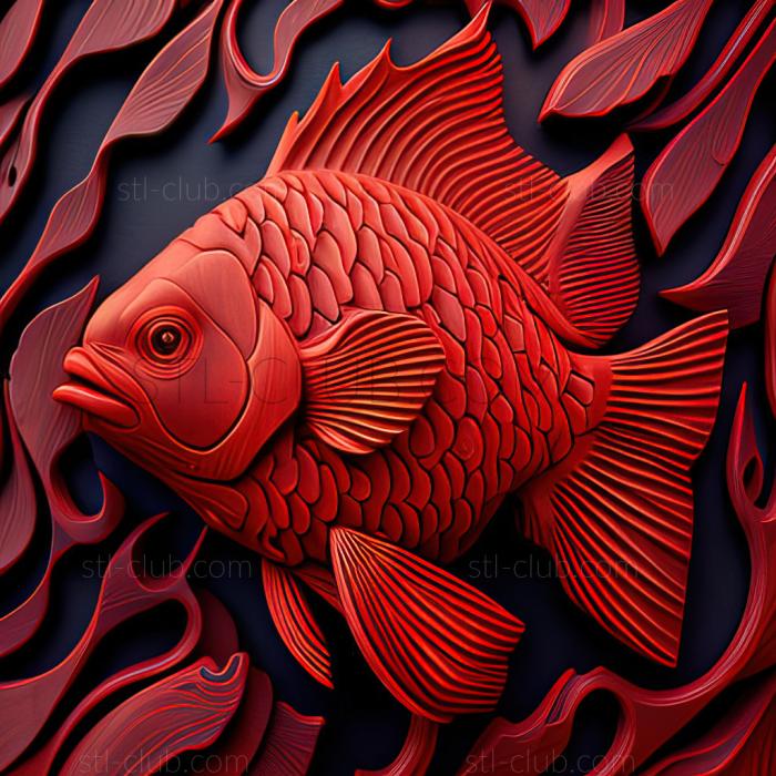 st Red parrot fish fish